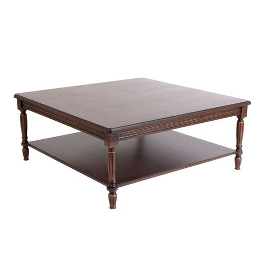 Стол журнальный "Луиджи-16" (темный орех/патина темная / 110х110хН45)