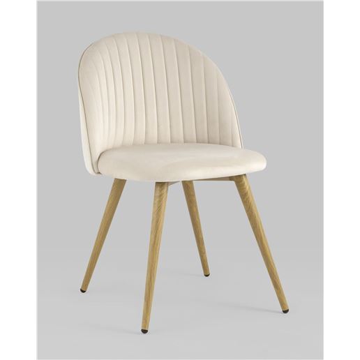 Стул Лион Страйпс велюр кремовый