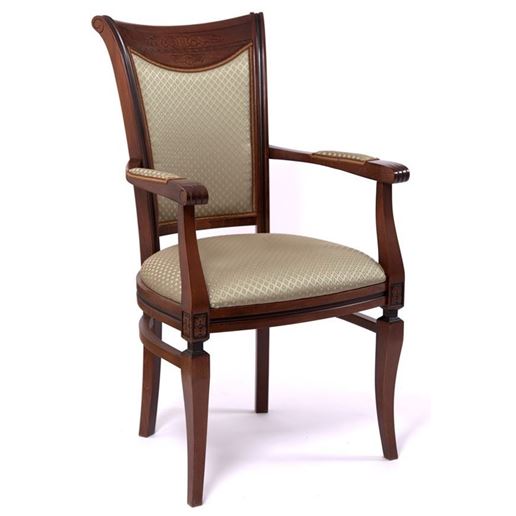 Кресло "Милорд №11-S" (Темный орех + патина/ткань Luiza com NEFRIT)