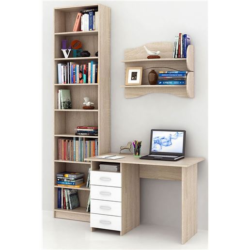 Уголок школьника Милан УШ-БН-05 дуб сонома / белый