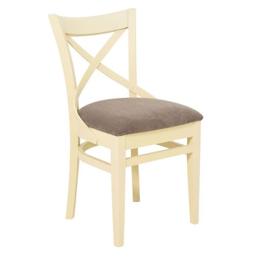 Стул полумягкий "Соло" венский (Тон 10 Слоновая кость RAL 1015 / ткань :Бренди латте)