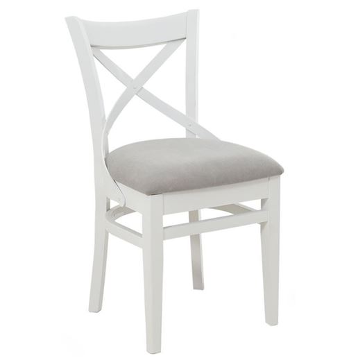 Стул полумягкий "Соло" венский (Тон 9 Эмаль белая / ткань:Вивальди 06)