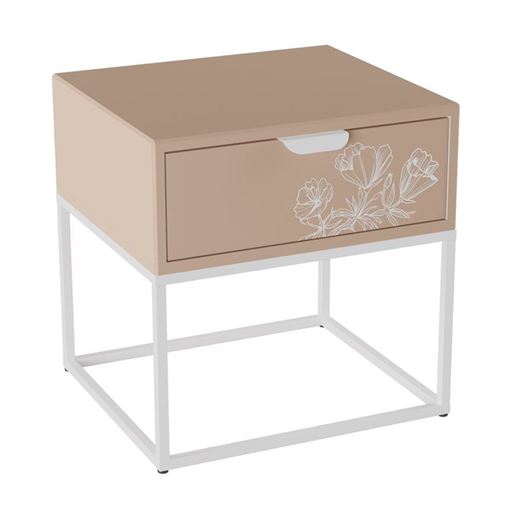 Тумбочка прикроватная "Дрим" (Пудра/Белый 7097283102)