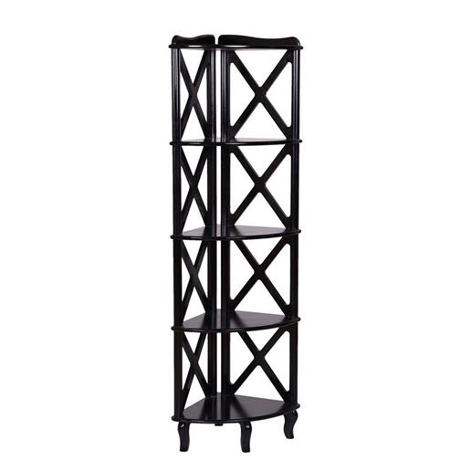 Этажерка-стеллаж угловая "Джульетта"-4 (венге) Вис