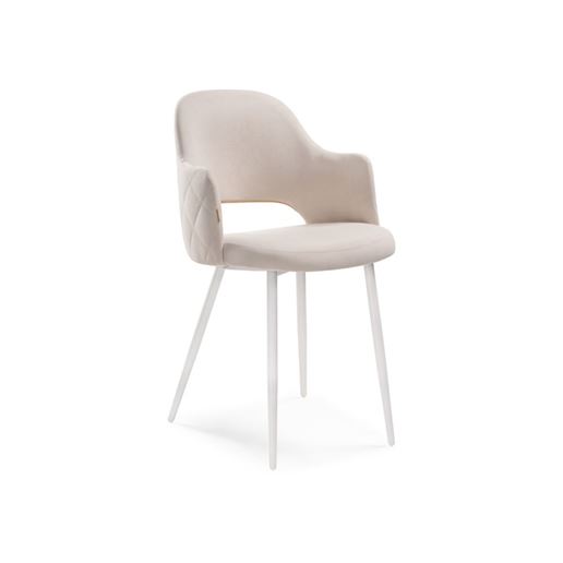 Стул Гутрид прошивка ромбы сзади бежевый / белый
