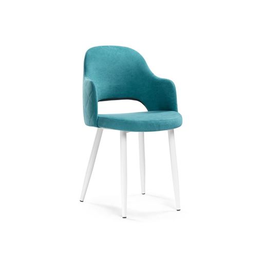 Стул Гутрид ромбы сзади белый / бирюзовый