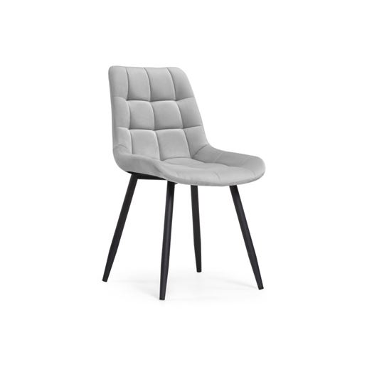 Стул Челси велюр светло-серый / черный
