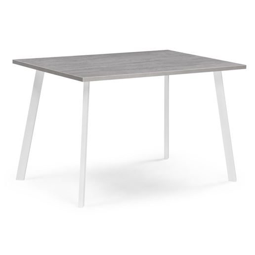 Стол деревянный Тринити Лофт 120х80х75 25 мм бетон / белый матовый