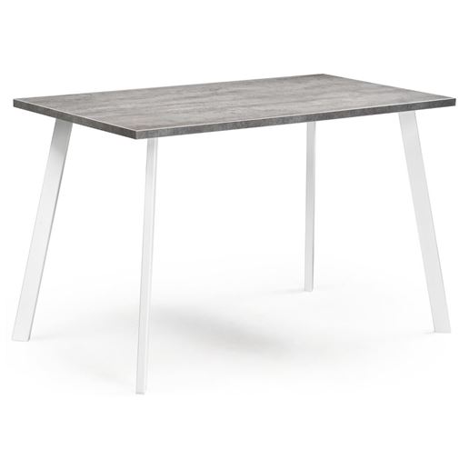 Стол деревянный Тринити Лофт 140 25 мм бетон / белый матовый