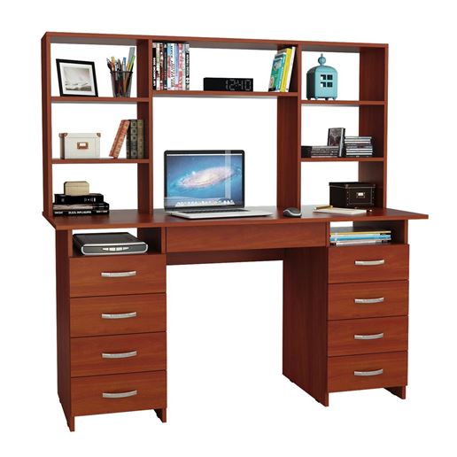 Стол компьютерный Милан-10Я, с ящиком и надставкой орех итальянский