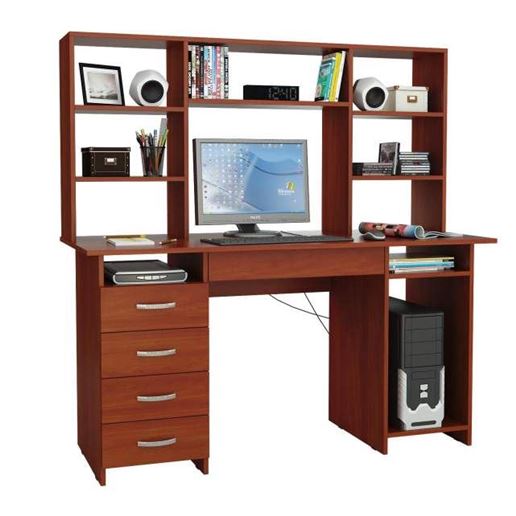 Стол компьютерный Милан-6Я, с ящиком и надставкой орех итальянский