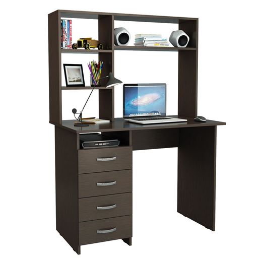 Стол письменный Милан, с надставкой венге