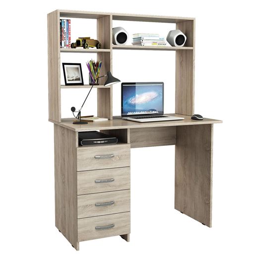 Стол письменный Милан, с надставкой дуб сонома