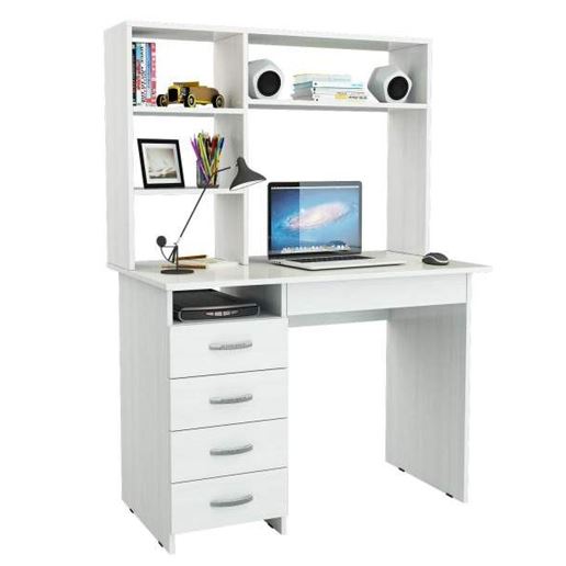 Стол письменный Милан-1, с надставкой белый