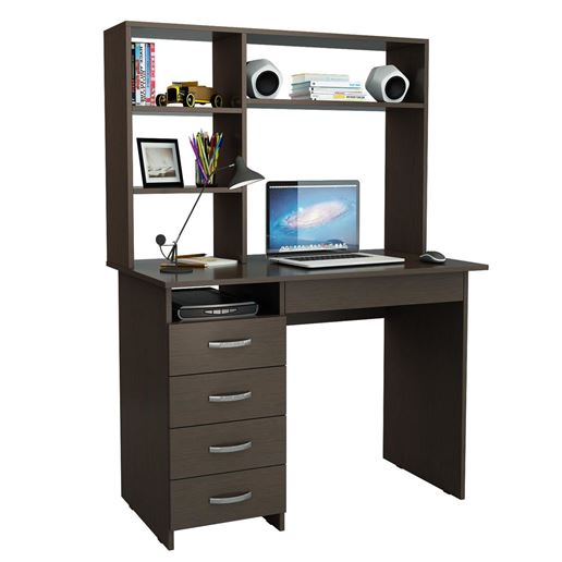 Стол письменный Милан-1, с надставкой венге