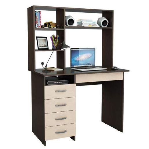 Стол письменный Милан-1, с надставкой венге / дуб молочный