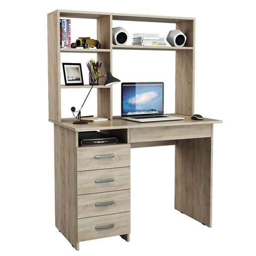 Стол письменный Милан-1, с надставкой дуб сонома