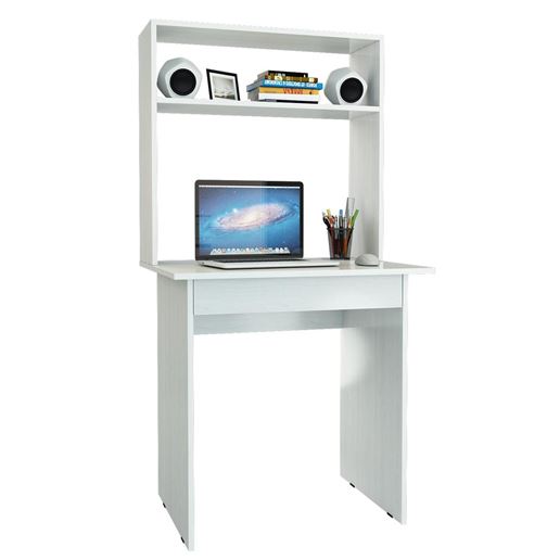 Стол письменный Милан-2Я, с ящиком и надставкой белый