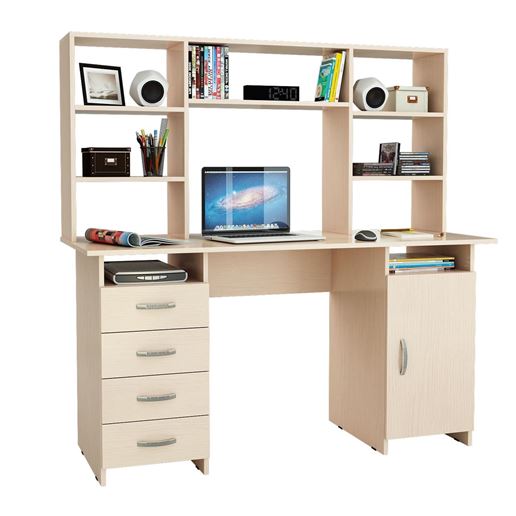 Стол письменный Милан-7, с надставкой дуб молочный