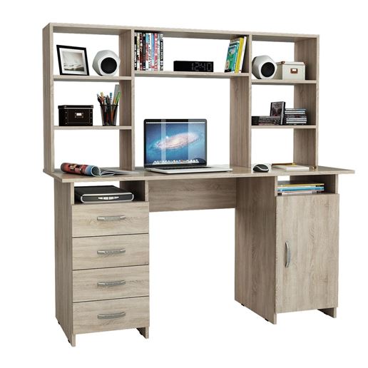 Стол письменный Милан-7, с надставкой дуб сонома