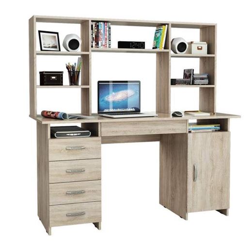 Стол письменный Милан-7Я, с ящиком и надставкой дуб сонома