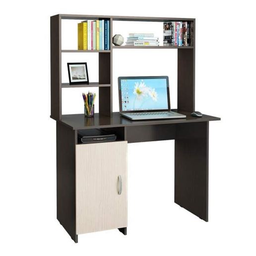 Стол письменный Милан-8, с надставкой венге / дуб молочный