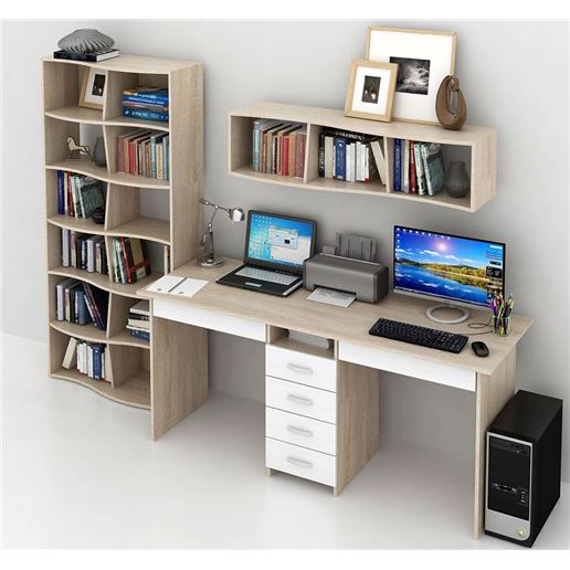 Уголок школьника Тандем УШ-2Я-03 дуб сонома / белый