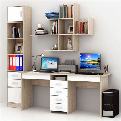 Уголок школьника Тандем УШ-2Я-06 дуб сонома / белый