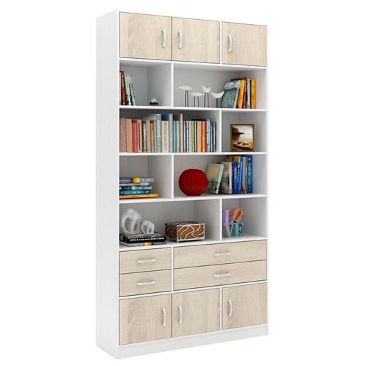 Стеллаж в комплекте Либерти-32 белый / дуб сонома