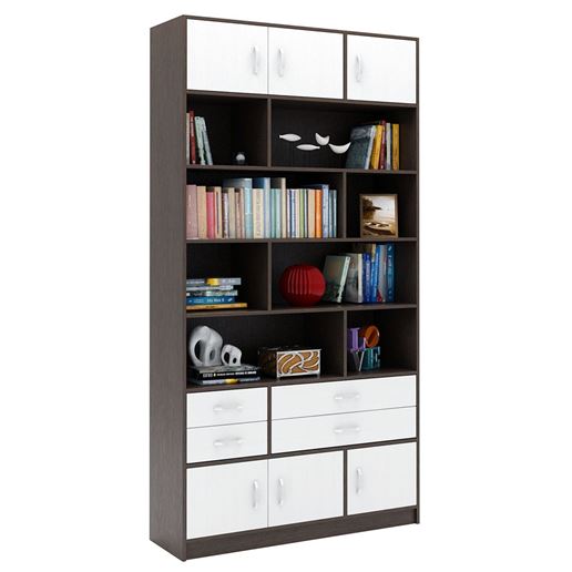 Стеллаж в комплекте Либерти-32 венге / белый