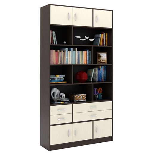 Стеллаж в комплекте Либерти-32 венге / дуб молочный