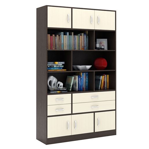 Стеллаж в комплекте Либерти-62 венге / дуб молочный