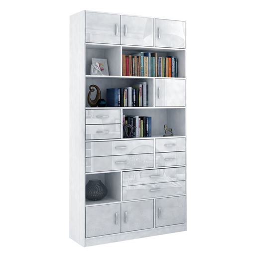 Стеллаж в комплекте Либерти-31 Глянец белый / белый