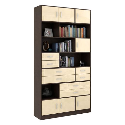 Стеллаж в комплекте Либерти-31 Глянец венге / бежевый