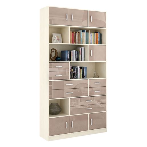 Стеллаж в комплекте Либерти-31 Глянец дуб молочный / капучино