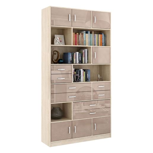 Стеллаж в комплекте Либерти-31 Глянец дуб сонома / капучино