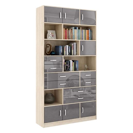 Стеллаж в комплекте Либерти-31 Глянец дуб сонома / серый