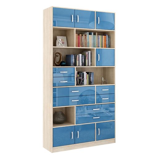 Стеллаж в комплекте Либерти-31 Глянец дуб сонома / синий