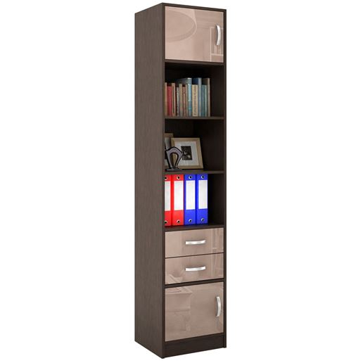 Стеллаж в комплекте Либерти-41 Глянец венге / капучино