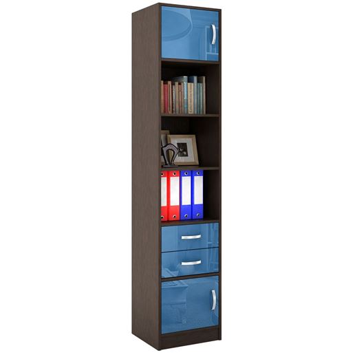 Стеллаж в комплекте Либерти-41 Глянец венге / синий