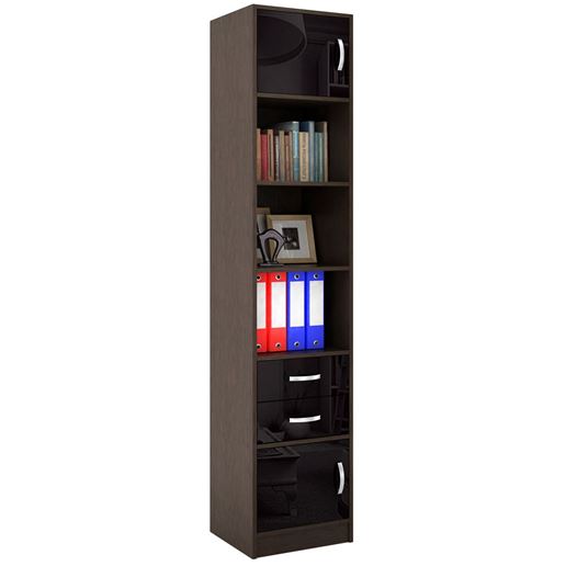 Стеллаж в комплекте Либерти-41 Глянец венге / чёрный