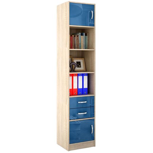 Стеллаж в комплекте Либерти-41 Глянец дуб сонома / синий