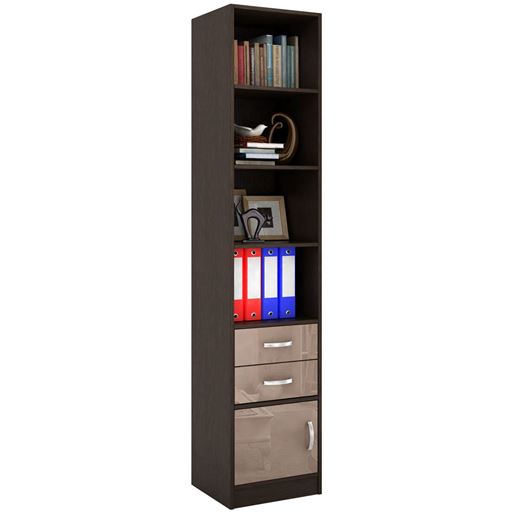 Стеллаж в комплекте Либерти-42 Глянец венге / капучино