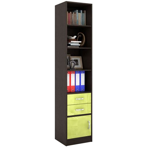 Стеллаж в комплекте Либерти-42 Глянец венге / лайм