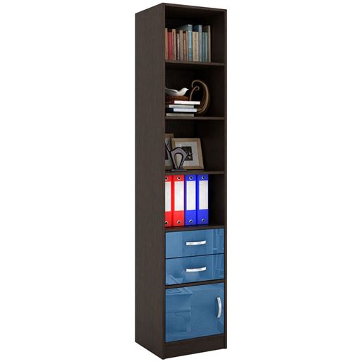 Стеллаж в комплекте Либерти-42 Глянец венге / синий