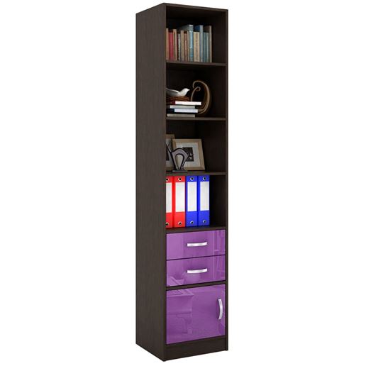 Стеллаж в комплекте Либерти-42 Глянец венге / фиолетовый