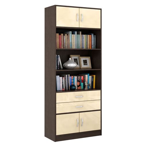 Стеллаж в комплекте Либерти-51 Глянец венге / бежевый