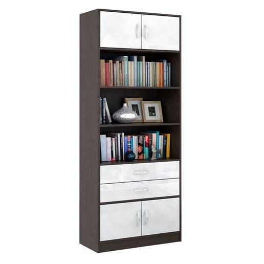 Стеллаж в комплекте Либерти-51 Глянец венге / белый