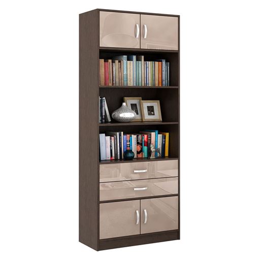 Стеллаж в комплекте Либерти-51 Глянец венге / капучино