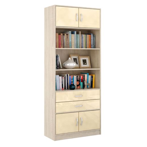 Стеллаж в комплекте Либерти-51 Глянец дуб сонома / бежевый